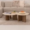 Sale LifestyleFurn Ronde Salontafel Laycie Keramiek in Travertin-look, Set van 2 stuks