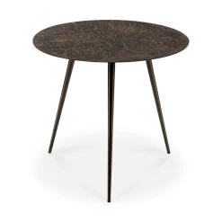 Online Ethnicraft Ronde Salontafel Luna Minerals, 50cm, kleur Whisky