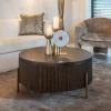 Clearance Richmond Interiors Ronde Salontafel Luxor Eiken, Ø95cm, kleur donkerbruin