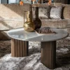 Hot Richmond Interiors Ronde Salontafel Mayfield Mangohout en marmer, 90cm