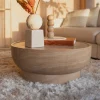 Hot Zuiver Ronde Salontafel Noble Travertinlook, 80cm