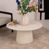 Discount Sohome Ronde Salontafel Puck Mangohout, 80cm, kleur Ivoor