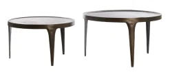 New Light & Living Ronde Salontafel Tobias Set van 2 stuks, kleur Donkerbruin