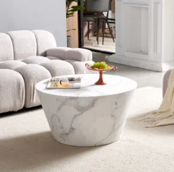 Outlet Artistiq Living Ronde Salontafel Tylicia Marmerlook, 80cm