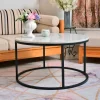 New Artistiq Living Ronde Salontafel Yorick Wit Marmer en Staal, Ø85cm