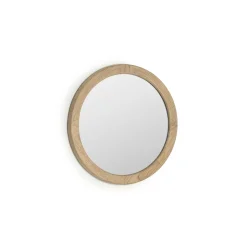 New Kave Home Ronde Spiegel Alum Mindi-hout Naturel