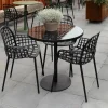 Hot Zuiver Ronde Tuintafel Albert Glazen blad, 80cm