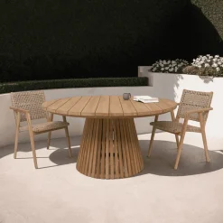 Outlet Livingfurn Ronde Tuintafel Cindo Teakhout, 120cm