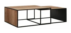 Online DTP Home Salontafel Cosmo Teakhout, Set van 2 stuks Naturel