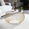 Artistiq Living Salontafel Esra Marmerlook, 72cm, kleur Goud