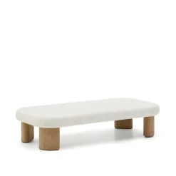 Clearance Kave Home Salontafel Labra Cement en acaciahout Wit