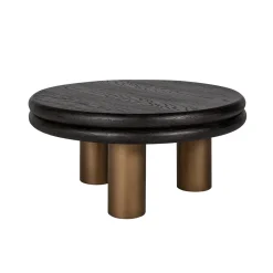 Outlet Richmond Interiors Salontafel Macaron Eikenhout en metaal, 80cm