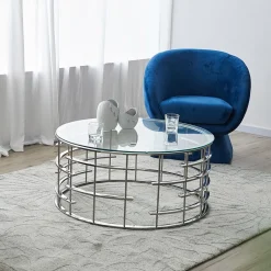 Outlet Artistiq Living Salontafel Marico 90cm, kleur Zilver