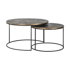 Hot Richmond Interiors Salontafel Tulum Set van 2 stuks, kleur Brushed Gold