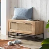 Outlet Artistiq Living Schoenenkast Denice Mangohout en rotan, 48 x 85cm