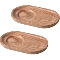 Clearance WOOOD Serveerplateau Josje Acaciahout, Set van 2 stuks, kleur Naturel