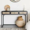 Clearance ZILT Sidetable Abraham Hout en rotan, 120cm