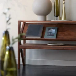 Clearance Light & Living Sidetable Yuki Acaciahout en glas, 119cm