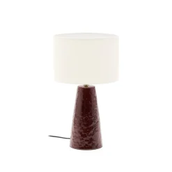 Discount Kave Home Tafellamp Drava Keramiek, kleur Donkerrood