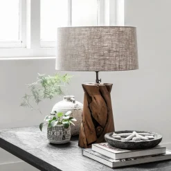Outlet MUST Living Tafellamp Jungle Teakhout Naturel