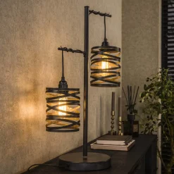 Clearance LifestyleFurn Tafellamp Kristina 2-lamps Slate Grey