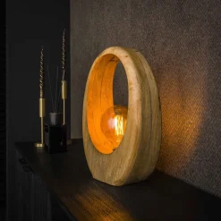Best LifestyleFurn Tafellamp Laurene Mangohout Massief mango naturel