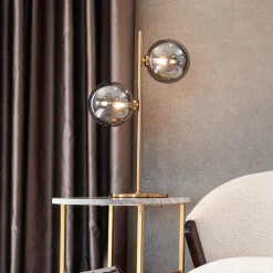 Outlet Richmond Interiors Tafellamp Lise 2-lamps, kleur Brushed gold