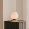 Kave Home Tafellamp Malachi Travertin en glas