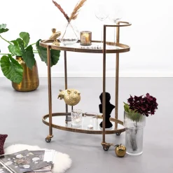 New WOOOD Trolley Push kleur Antique Brass