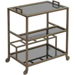 Outlet Richmond Interiors Trolley Ruinart 74cm, kleur Brass Antique Antique Brass