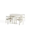 Online Kave Home Tuinset Erice Met tuintafel en 4 stoelen, 120cm, kleur Ecru