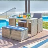 Online Artistiq Living Tuinset Shareema Tafel + 2 stoelen + 2 krukken, Polyrotan