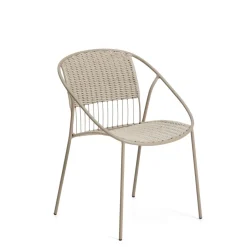 Kave Home Tuinstoel Atrani Staal en touw, kleur Ecru Beige