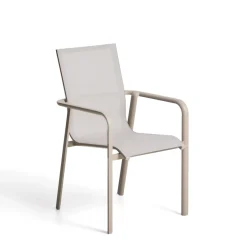 New Kave Home Tuinstoel Canea Textileen, kleur /Taupe Beige