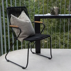New Nohr Tuinstoel Catheryne Polyester touw en acaciahout Zwart