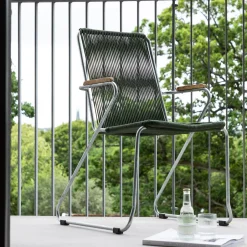 Best Nohr Tuinstoel Catheryne Zinken frame, Polyester touw en acaciahout Groen