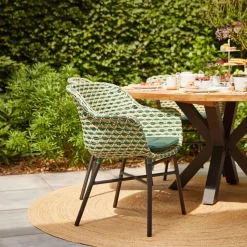 Outlet Hartman Tuinstoel Delphine Wicker, kleur Groen
