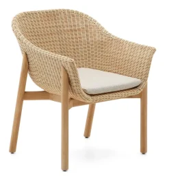 Online Kave Home Tuinstoel Galea Teakhout en rattan
