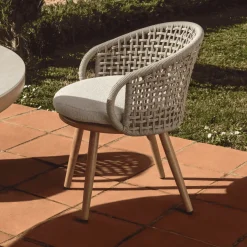 Hot Kave Home Tuinstoel Lidario Touw en houtlook