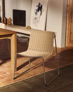 Online Kave Home Tuinstoel Tavari Touw en staal Beige