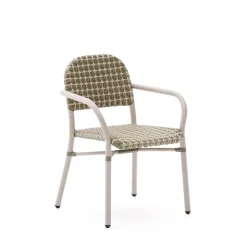 Kave Home Tuinstoel Tuccia Rattan, kleur Beige/Groen