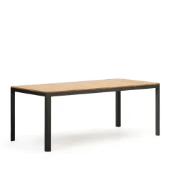 Discount Kave Home Tuintafel Bona hout, kleur Naturel/Zwart Teak