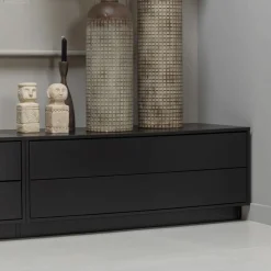 Hot WOOOD TV-meubel Finca Mat zwart, 100cm