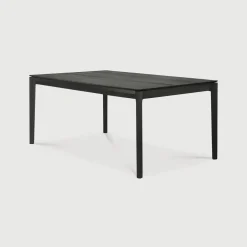 Sale Ethnicraft Uitschuifbare Eettafel Bok Gevernist Eikenhout, kleur Zwart