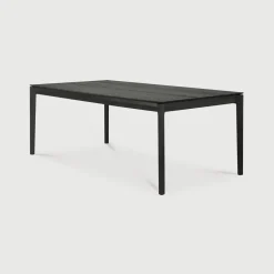 Sale Ethnicraft Uitschuifbare Eettafel Bok Gevernist Eikenhout, kleur Zwart