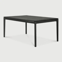 Sale Ethnicraft Uitschuifbare Eettafel Bok Gevernist Eikenhout, kleur Zwart