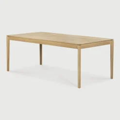 Clearance Ethnicraft Uitschuifbare Eettafel Bok Gevernist Eikenhout, kleur Naturel