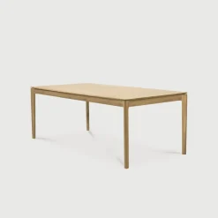 Clearance Ethnicraft Uitschuifbare Eettafel Bok Gevernist Eikenhout, kleur Naturel