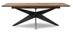 Clearance Rivièra Maison Uitschuifbare Eettafel Falcon Crest Eikenhout, 220 - 320 x 100cm Zwart