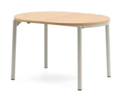 Outlet Kave Home Uitschuifbare Eettafel Montuiri Eiken, 120 - 200 x 90cm, kleur Grijs